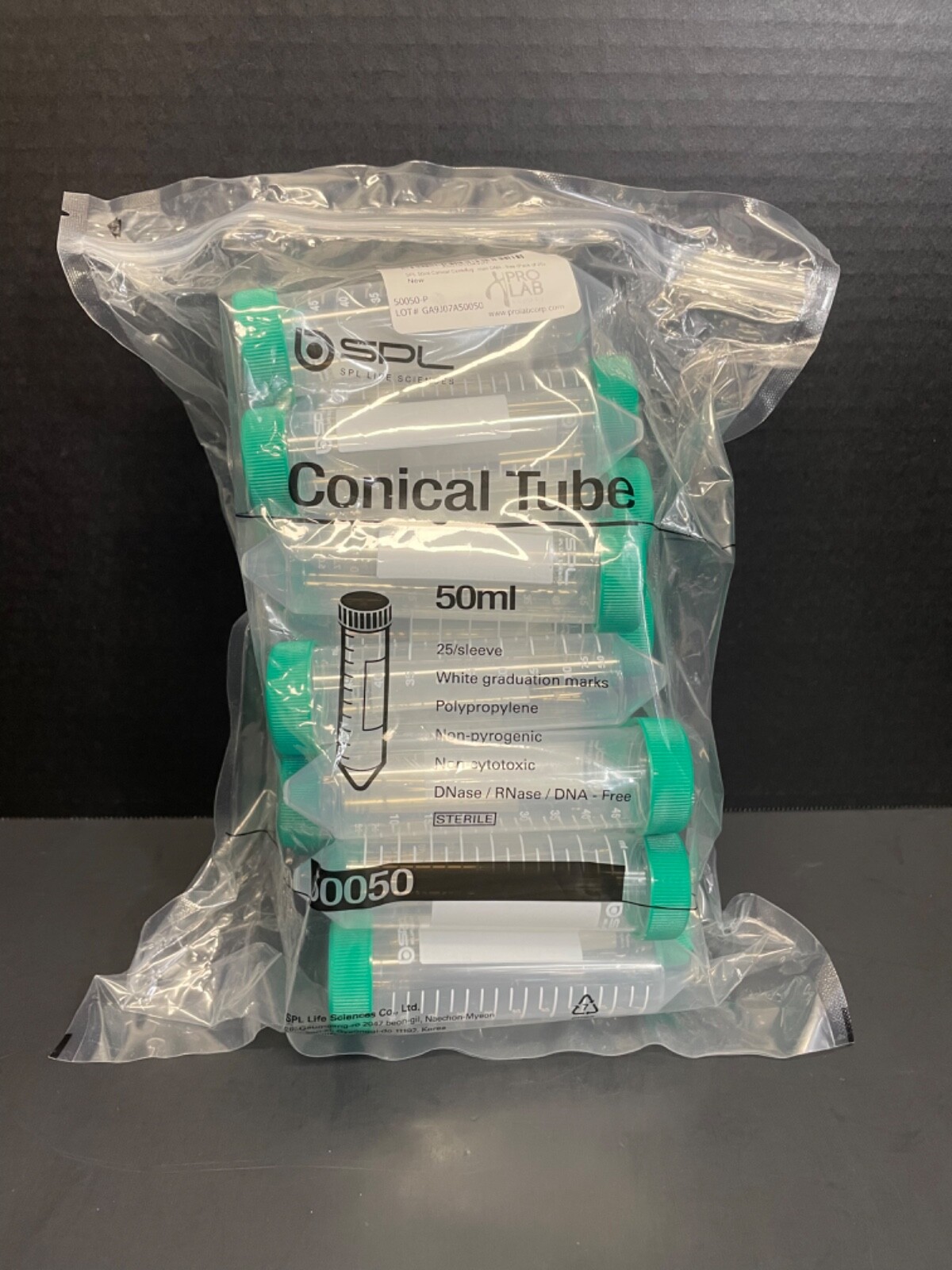 SPL Life Sciences Conical Tube 50 ml Sterile Polypropylene Total of 50 Tubes
