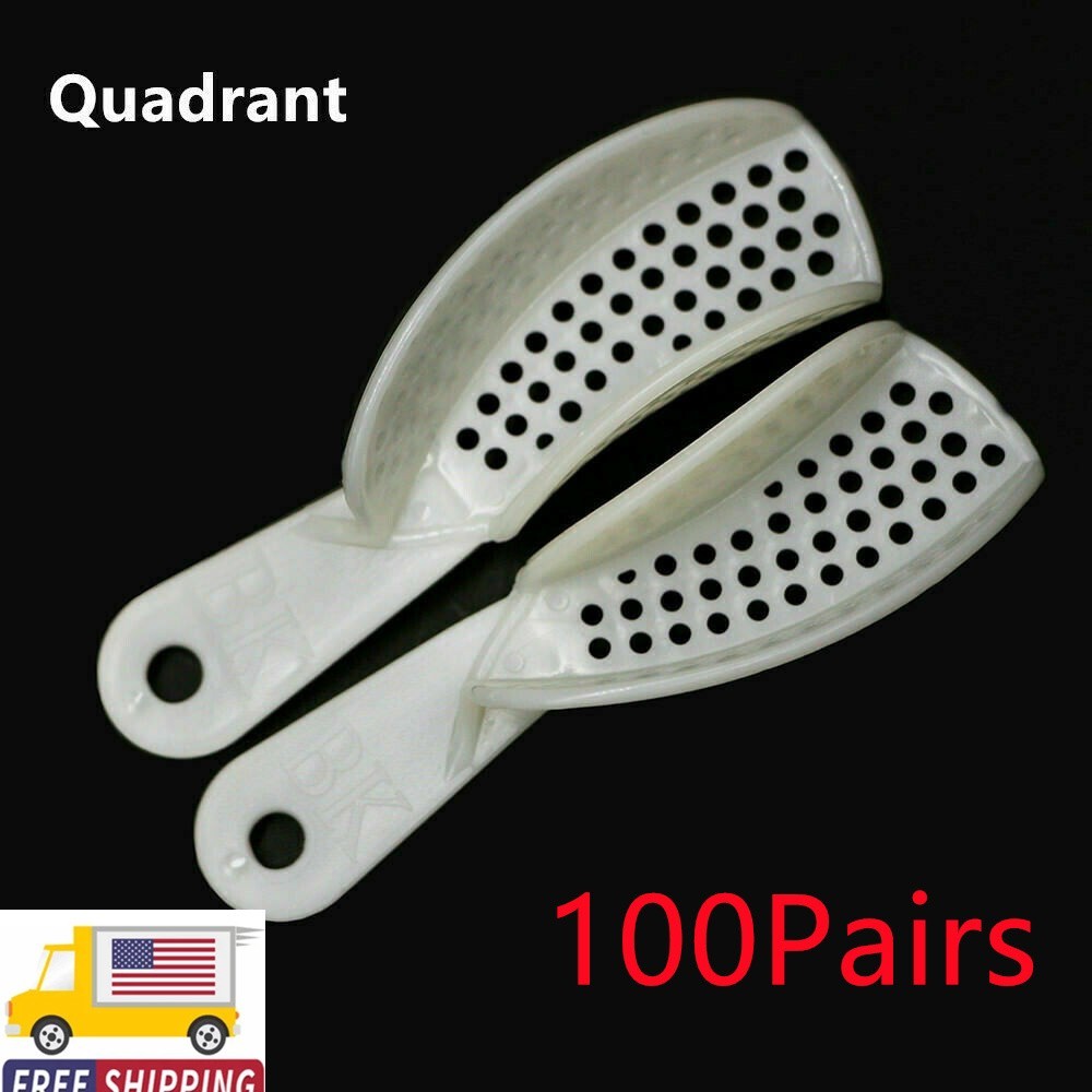 100Pairs Plastic Disposable Impression Trays Central Dental Supply Denture tray