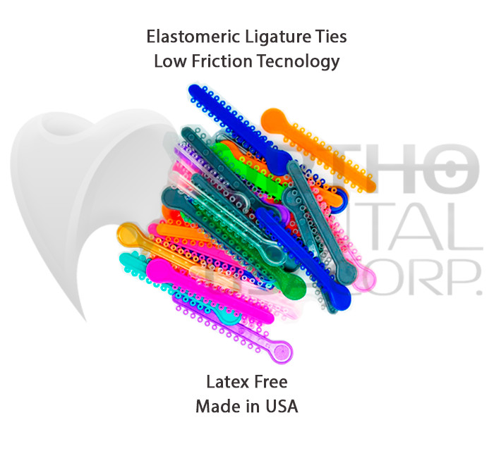 ELASTOMERIC LIGATURE TIES (Set x 5) Low Friction Technology Made in USA Seller