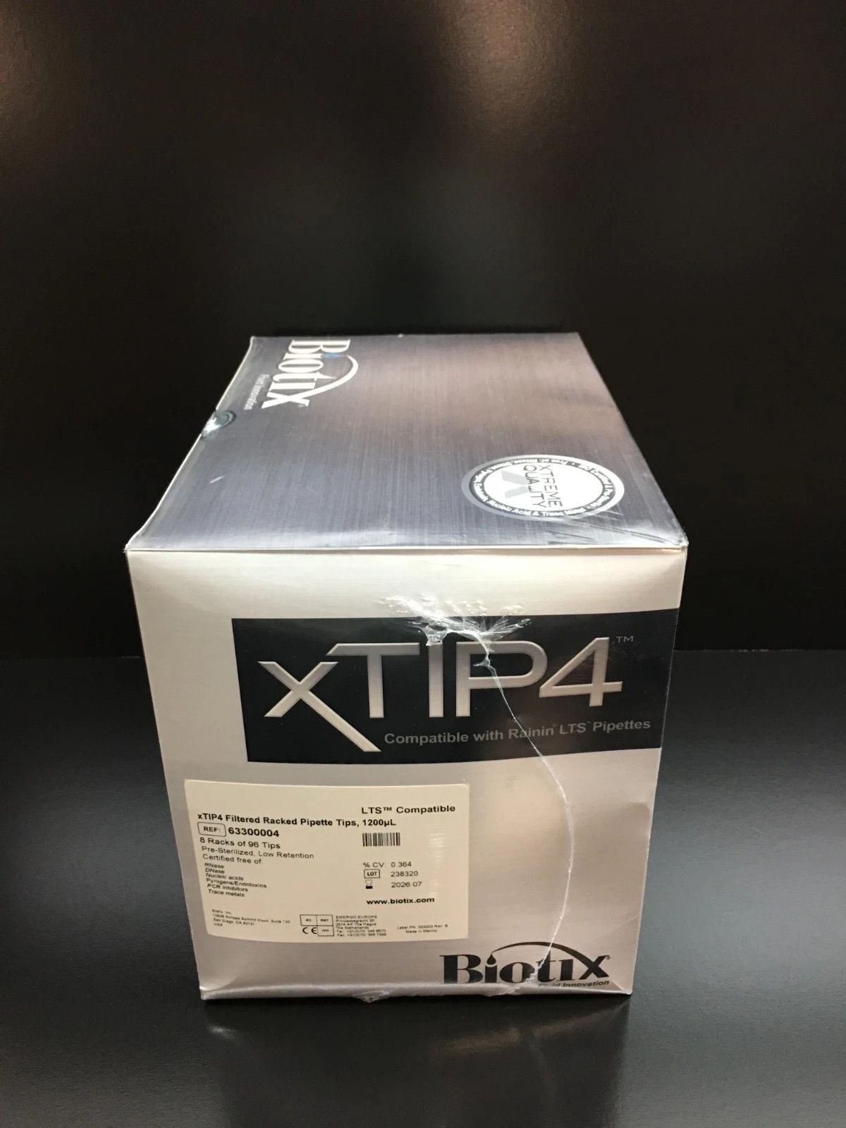 Biotix REF 63300004 xTIP4 LTS Compatible Filtered Racked Pipette Tips 1200uL