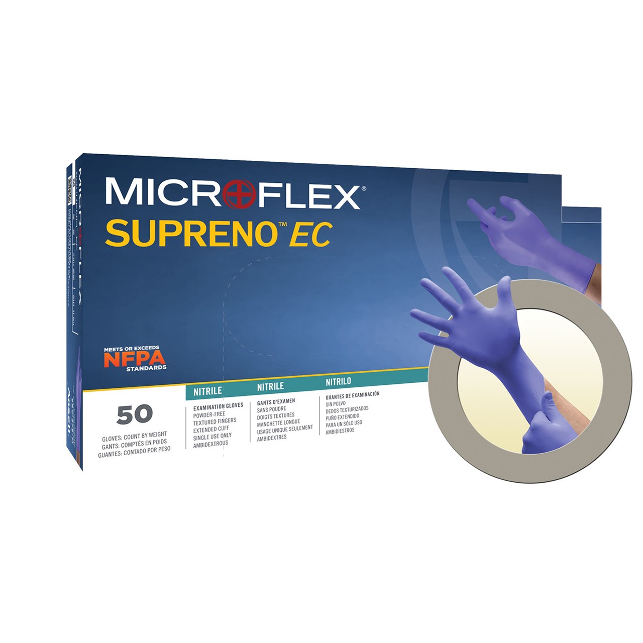 Microflex SEC-375S Supreno EC Powder Free Nitrile Gloves – Small