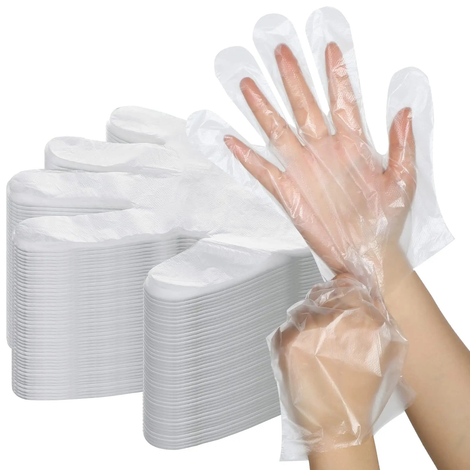 500 Count Disposable Poly Plastic Gloves for Cooking, Food Prep and Food Service