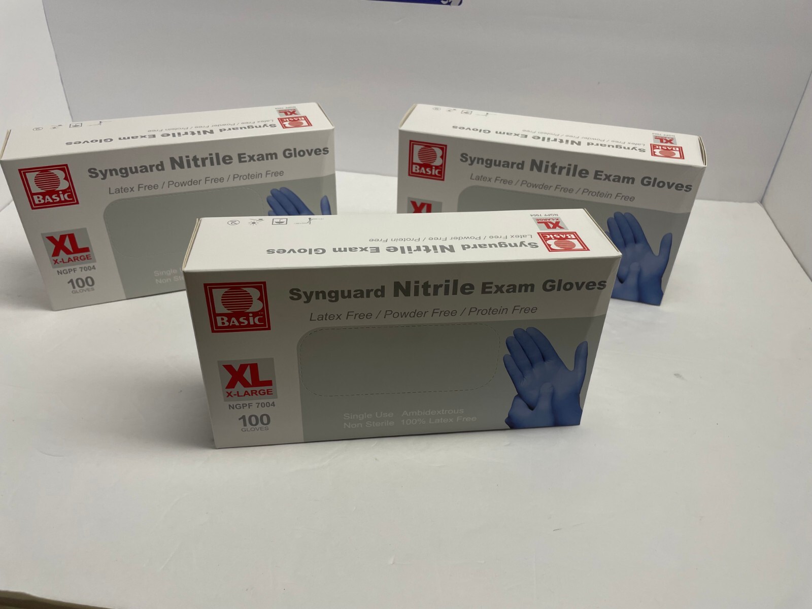 Synguard Nitrile Exam Gloves X-Large Latex-Free/Powder Free/Protein Free/100 pc