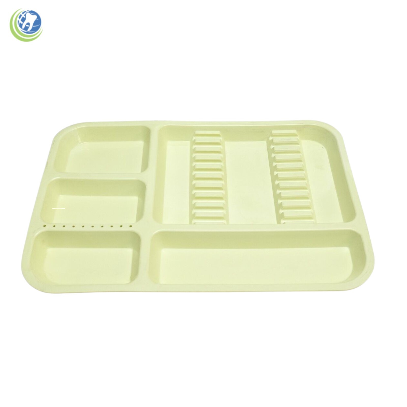 DENTAL INSTRUMENT SET UP TRAY INCLUDES BUR HOLDER SECTION #311-2522 COLOR YELLOW