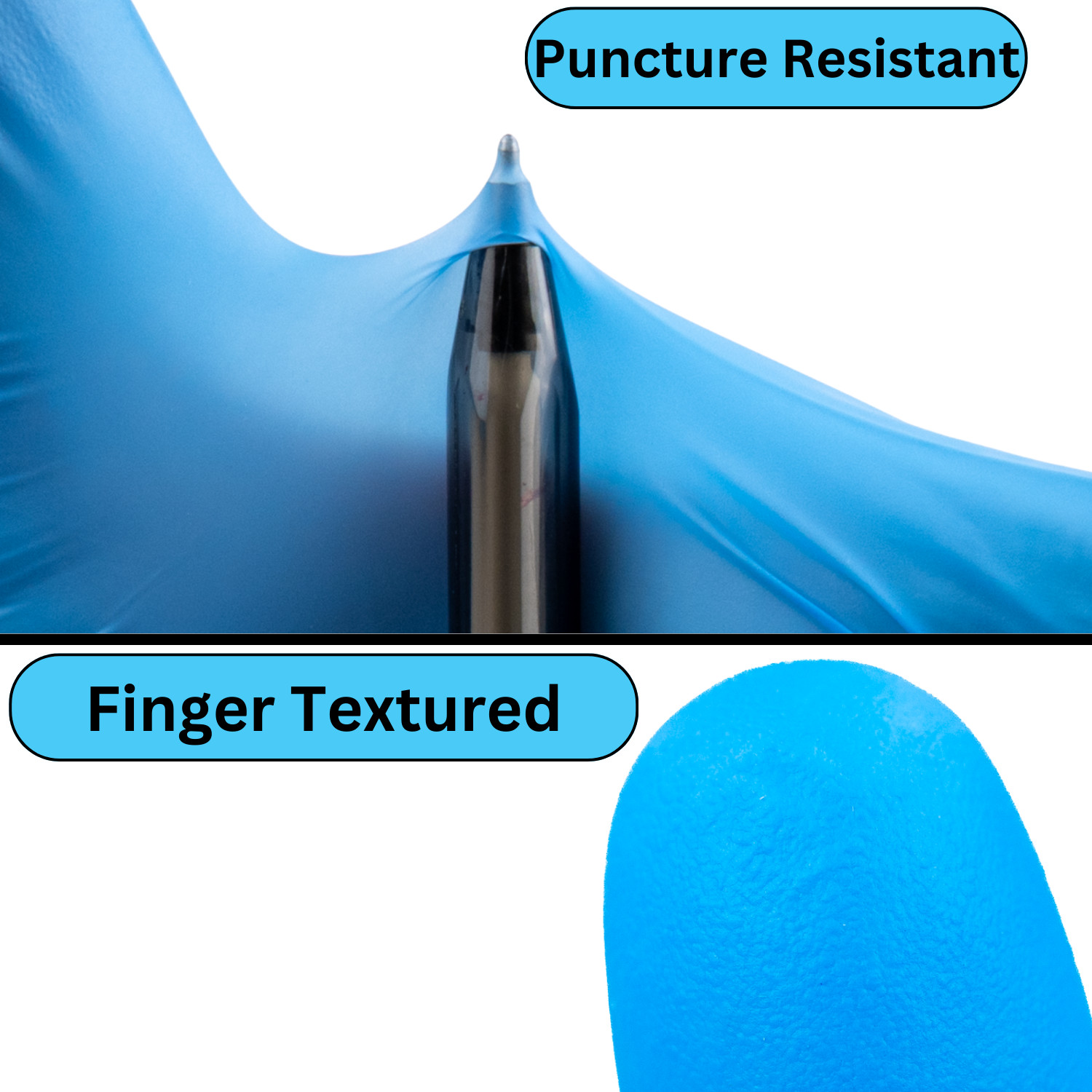 1000 Blue Nitrile Powder-Free Disposable Gloves X-Large 5 MIL Finger-Textured