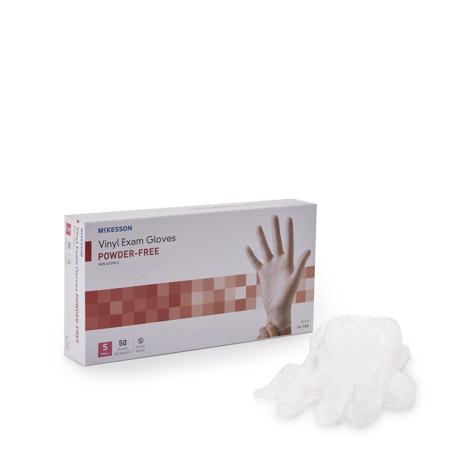 McKesson Confiderm Vinyl Exam Glove Standard Cuff Length SMALL 50 per Box
